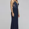 Faviana - S10273 Applique Deep V-neck Jersey Fitted Dress -Wedding Dresses shop online faviana s10273 applique deep v neck jersey fitted dress evening dresses 00 navy 6051215147065
