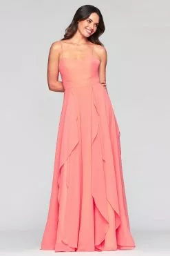 Faviana - S10434 Ruffled Scoop A-Line Evening Dress