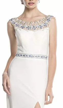 Aspeed Design - Fitted Illusion Bateau Evening Dress -Wedding Dresses shop online fitted illusion bateau evening dress dress 28733516677203