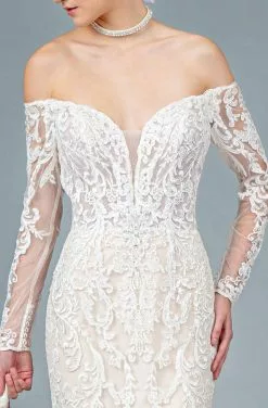 GLS By Gloria - GL1801 Embroidered Deep Off-Shoulder Trumpet Dress 8 GLS By Gloria - GL1801 Embroidered Deep Off-Shoulder Trumpet Dress -Wedding Dresses shop online gls by gloria gl1801 embroidered deep off shoulder trumpet dress wedding dresses 28260520001619