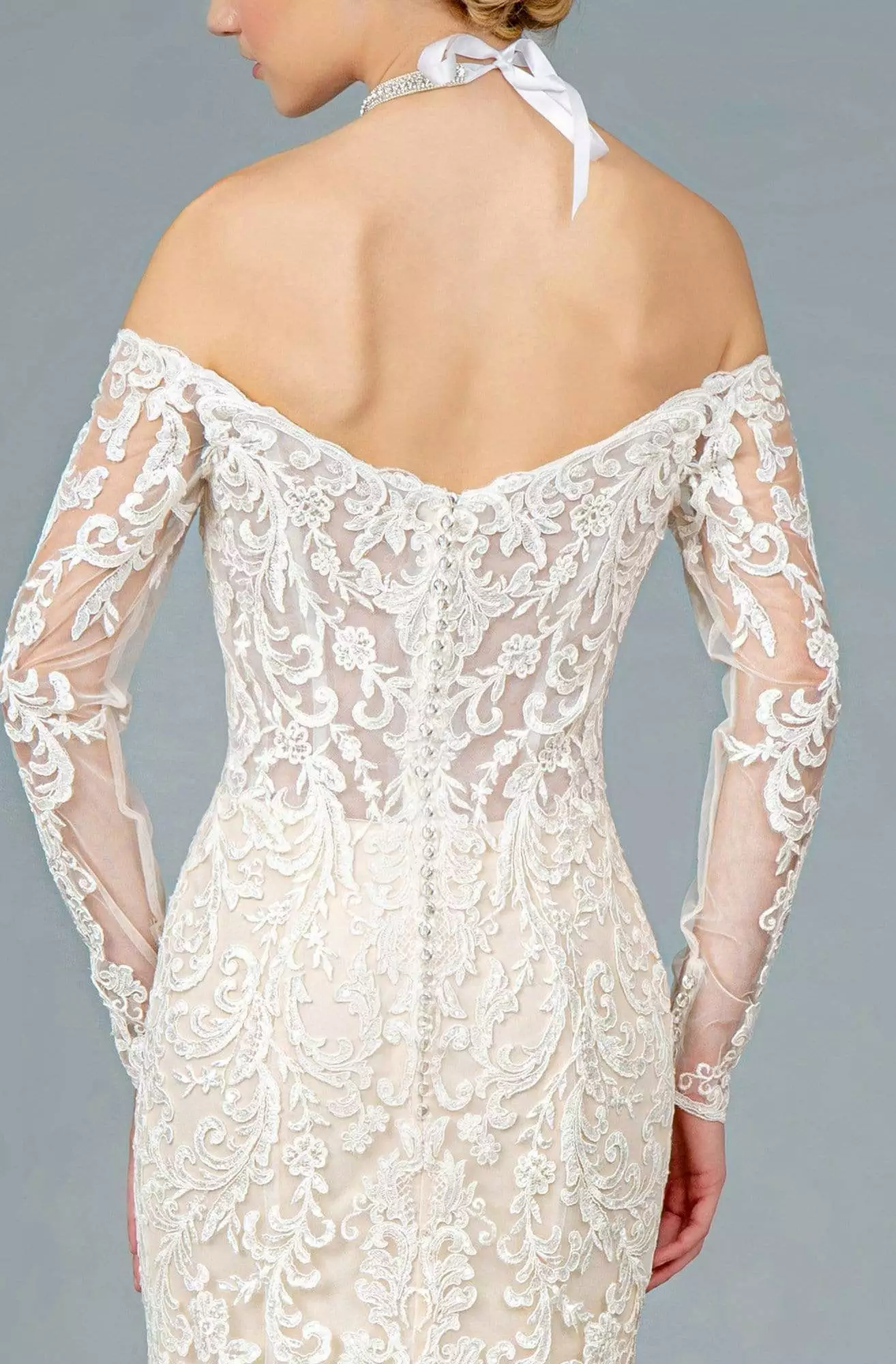 GLS By Gloria - GL1801 Embroidered Deep Off-Shoulder Trumpet Dress 6 GLS By Gloria - GL1801 Embroidered Deep Off-Shoulder Trumpet Dress - Image 4