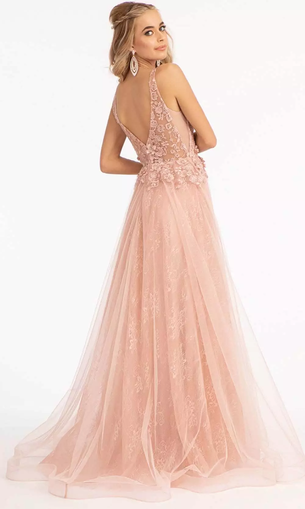 GLS By Gloria GL3012 - Sleeveless Deep V-neckline Evening Gown 9 GLS By Gloria GL3012 - Sleeveless Deep V-neckline Evening Gown - Image 7