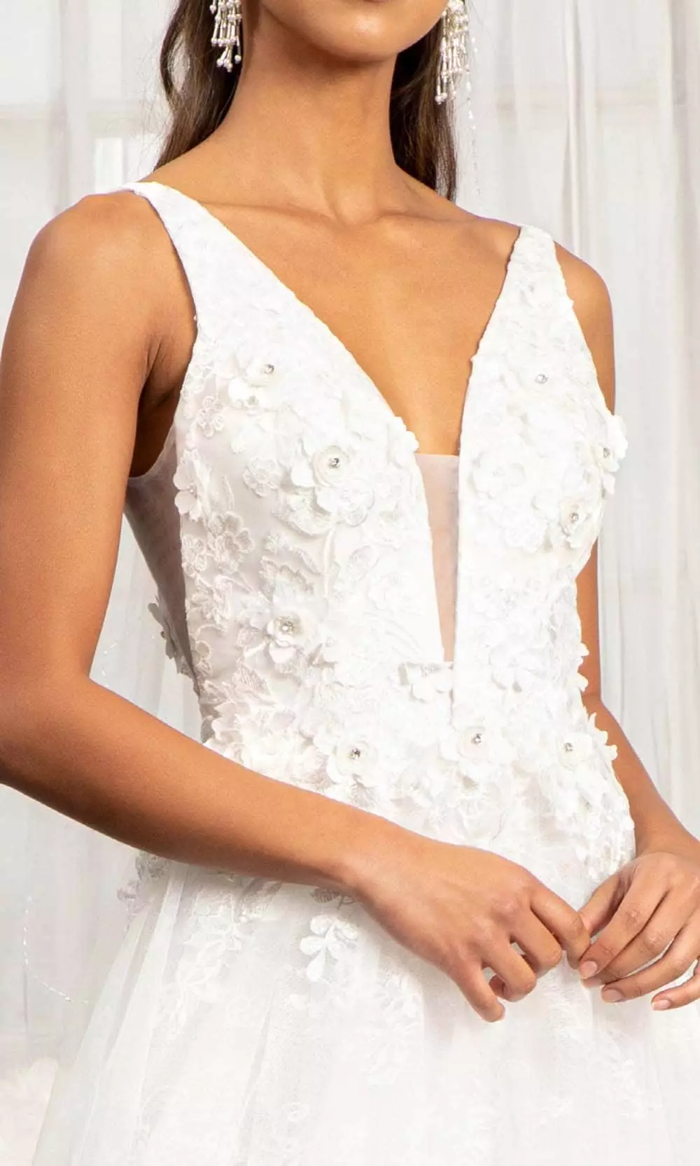 GLS By Gloria GL3012 - Sleeveless Deep V-neckline Evening Gown 5 GLS By Gloria GL3012 - Sleeveless Deep V-neckline Evening Gown - Image 3