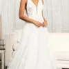 GLS By Gloria GL3012 - Sleeveless Deep V-neckline Evening Gown -Wedding Dresses shop online gls by gloria gl3012 sleeveless deep v neckline evening gown bridal dresses xs ivory 30119875903571