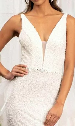 GLS By Gloria GL3014 - Sleeveless V-Neck Wedding Dress -Wedding Dresses shop online gls by gloria gl3014 sleeveless v neck wedding dress bridal dresses 30134861758547