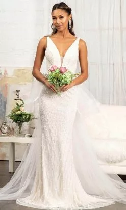 GLS By Gloria GL3014 - Sleeveless V-Neck Wedding Dress
