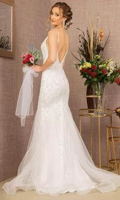 GLS By Gloria GL3157 - Embellished Tulle Trumpet Gown -Wedding Dresses shop online gls by gloria gl3157 embellished tulle trumpet gown special occasion dress 31980351750227