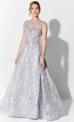 Ivonne D 122D61W - Illusion Neck Formal Gown