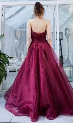 J'Adore Dresses J21035 - Strapless Organza A-Line Long Dress -Wedding Dresses shop online j adore dresses j21035 strapless organza a line long dress special occasion dress 30977361018963