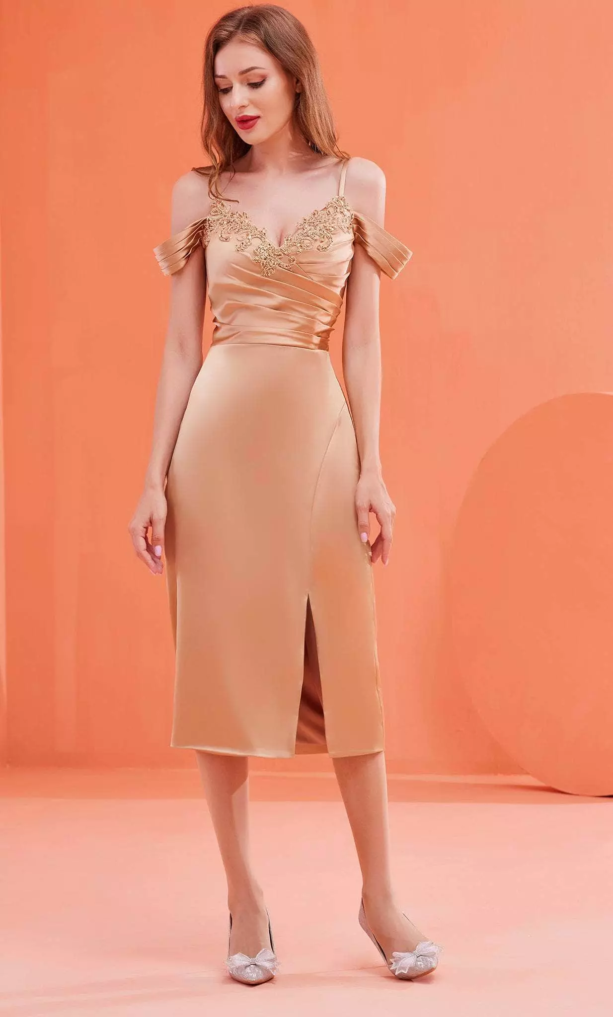 J'Adore Dresses J22062 - Cold Shoulder Knee-length Formal Dress 3 J'Adore Dresses J22062 - Cold Shoulder Knee-length Formal Dress