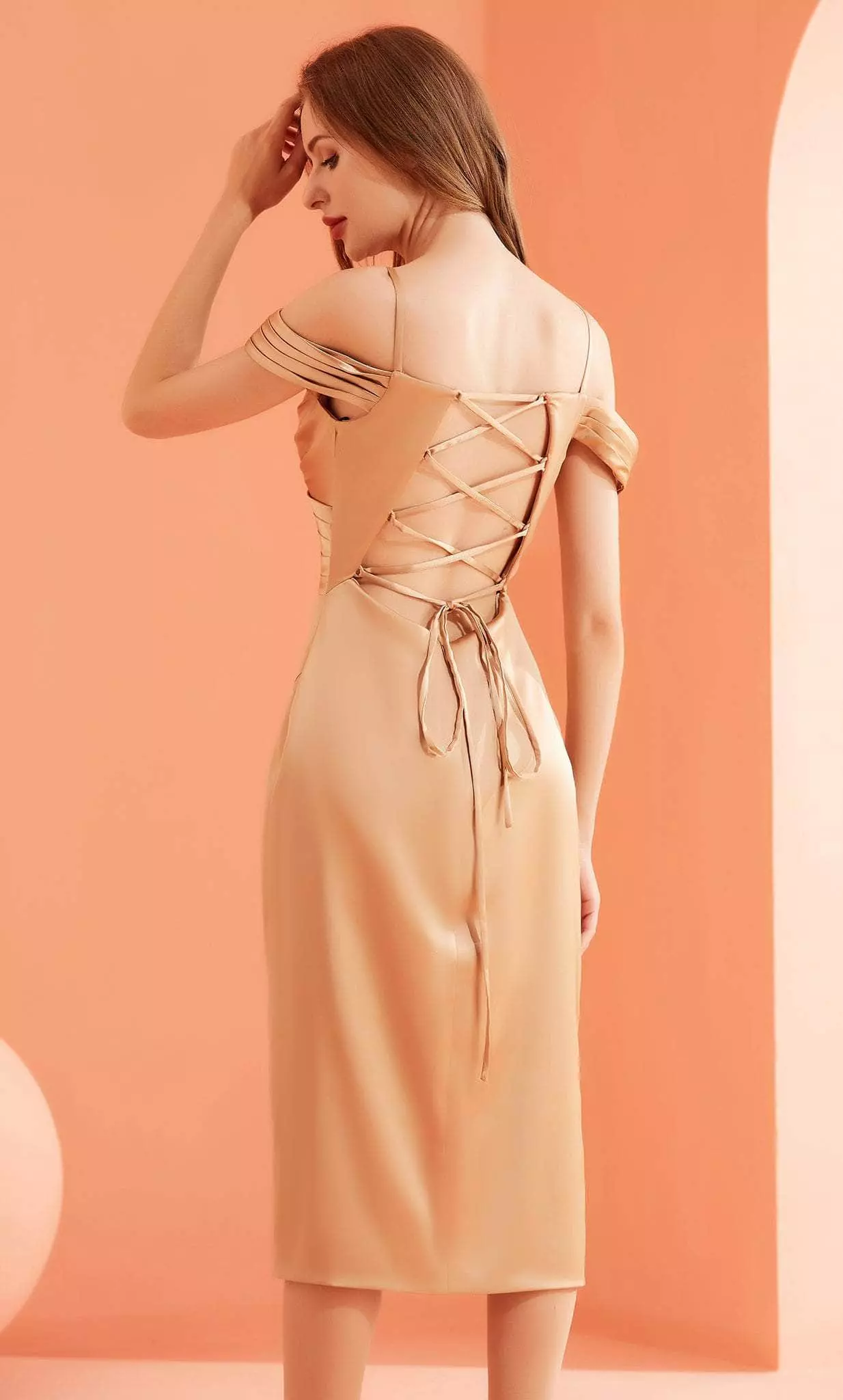 J'Adore Dresses J22062 - Cold Shoulder Knee-length Formal Dress 4 J'Adore Dresses J22062 - Cold Shoulder Knee-length Formal Dress - Image 2