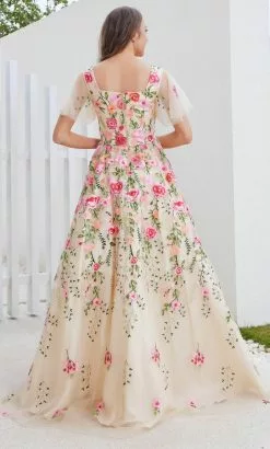 J'Adore Dresses J23016 - Floral Embroidered Evening Dress -Wedding Dresses shop online j adore dresses j23016 floral embroidered evening dress special occasion dress 32346710507603