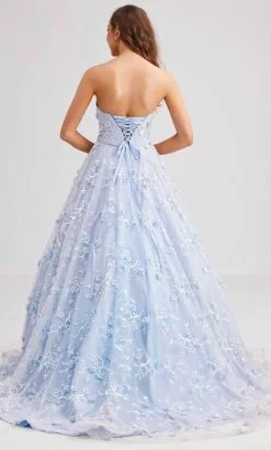 J'Adore Dresses J23033 - Strapless Floral Applique Evening Dress -Wedding Dresses shop online j adore dresses j23033 strapless floral applique evening dress special occasion dress 32346681704531