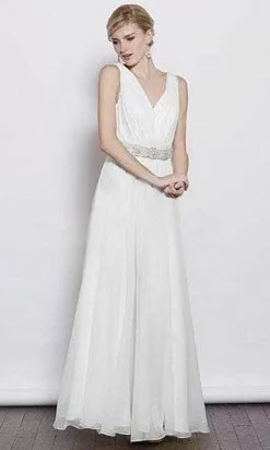 J'Adore Dresses J3040W - Pleated Chiffon Formal Gown