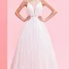 J'Adore Dresses - J16001 Sheer Plunging V Neck Sparkle Tulle Ballgown