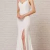 J'Adore Dresses - J18033 Spaghetti Strap Glitter High Slit Gown 2 J'Adore Dresses - J18033 Spaghetti Strap Glitter High Slit Gown -Wedding Dresses shop online j adore j18033 spaghetti strap glitter high slit gown evening dresses 2 ivory 15650597371987