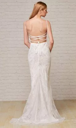 J'Adore Dresses - J18036 Sequined Lace Up Back Sheath Gown -Wedding Dresses shop online j adore j18036 sequined lace up back sheath gown evening dresses 15650623782995