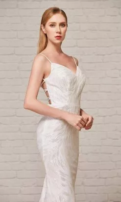 J'Adore Dresses - J18036 Sequined Lace Up Back Sheath Gown -Wedding Dresses shop online j adore j18036 sequined lace up back sheath gown evening dresses 15650623914067