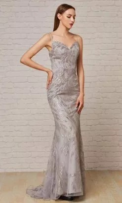 J'Adore Dresses - J18036 Sequined Lace Up Back Sheath Gown -Wedding Dresses shop online j adore j18036 sequined lace up back sheath gown evening dresses 2 silver 15650623946835