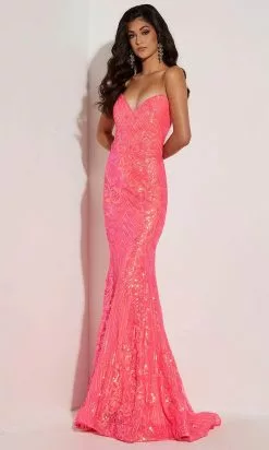Jasz Couture 7430 - Strapless Sequin Dress -Wedding Dresses shop online jasz couture 7430 strapless sequin dress special occasion dress 000 hot pink 31628683739219