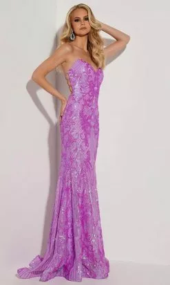 Jasz Couture 7430 - Strapless Sequin Dress -Wedding Dresses shop online jasz couture 7430 strapless sequin dress special occasion dress 000 lilac 31628684329043