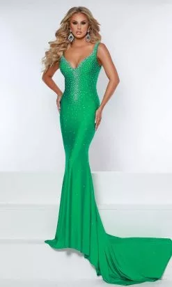 Johnathan Kayne - 2445 Beaded Plunging Sweetheart Gown