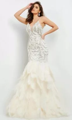 Jovani - 04625 Jeweled Tier-Ornate Dress