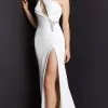 Jovani - 07173 Crystal Brooch Cutout Long Gown