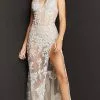 Jovani - 07368 Romantic Lace Sheer Sexy Dress -Wedding Dresses shop online jovani 07368 romantic lace sheer sexy dress prom dresses 00 off white 28958367318099