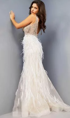 Jovani 08144 - Feathered Trumpet Prom Dress 11 Jovani 08144 - Feathered Trumpet Prom Dress -Wedding Dresses shop online jovani 08144 feathered trumpet prom dress special occasion dress 31334299205715