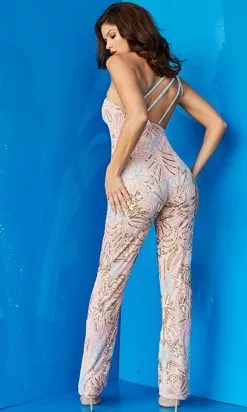 Jovani 09921 - Embellished Asymmetric Jumpsuit -Wedding Dresses shop online jovani 09921 embellished asymmetric jumpsuit jumpsuit dresses 31163029979219