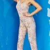 Jovani 09921 - Embellished Asymmetric Jumpsuit -Wedding Dresses shop online jovani 09921 embellished asymmetric jumpsuit jumpsuit dresses 31163030143059