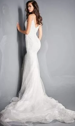 Jovani Bridal - JB03909 Thin Strap Beaded Wedding Gown -Wedding Dresses shop online jovani bridal jb03909 thin strap beaded wedding gown wedding dresses 28326232031315