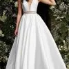 Jovani Bridal - JB2491 Sleeveless Beaded Waist Bridal Gown -Wedding Dresses shop online jovani bridal jb2491 sleeveless beaded waist bridal gown bridal dresses 00 ivory 28325737398355