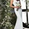 Jovani Bridal - JB2507 Sleeveless V Neck Long Sheath Dress -Wedding Dresses shop online jovani bridal jb2507 sleeveless v neck long sheath dress bridal dresses 00 ivory 28325924044883