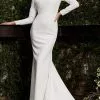 Jovani Bridal - JB2508 Long Sleeve Cutout Back Bridal Gown -Wedding Dresses shop online jovani bridal jb2508 long sleeve cutout back bridal gown bridal dresses 28325788942419