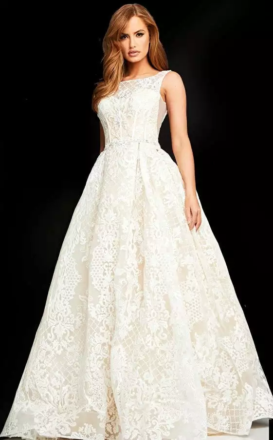 Jovani F00988 - Sleeveless Bateau Neck Evening Dress 4 Jovani F00988 - Sleeveless Bateau Neck Evening Dress - Image 2