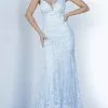 JVN By Jovani - JVN02258 Embroidered V Neck Trumpet Gown -Wedding Dresses shop online jovani jvn02258 embroidered v neck trumpet gown prom dresses 00 light blue 27947464097875