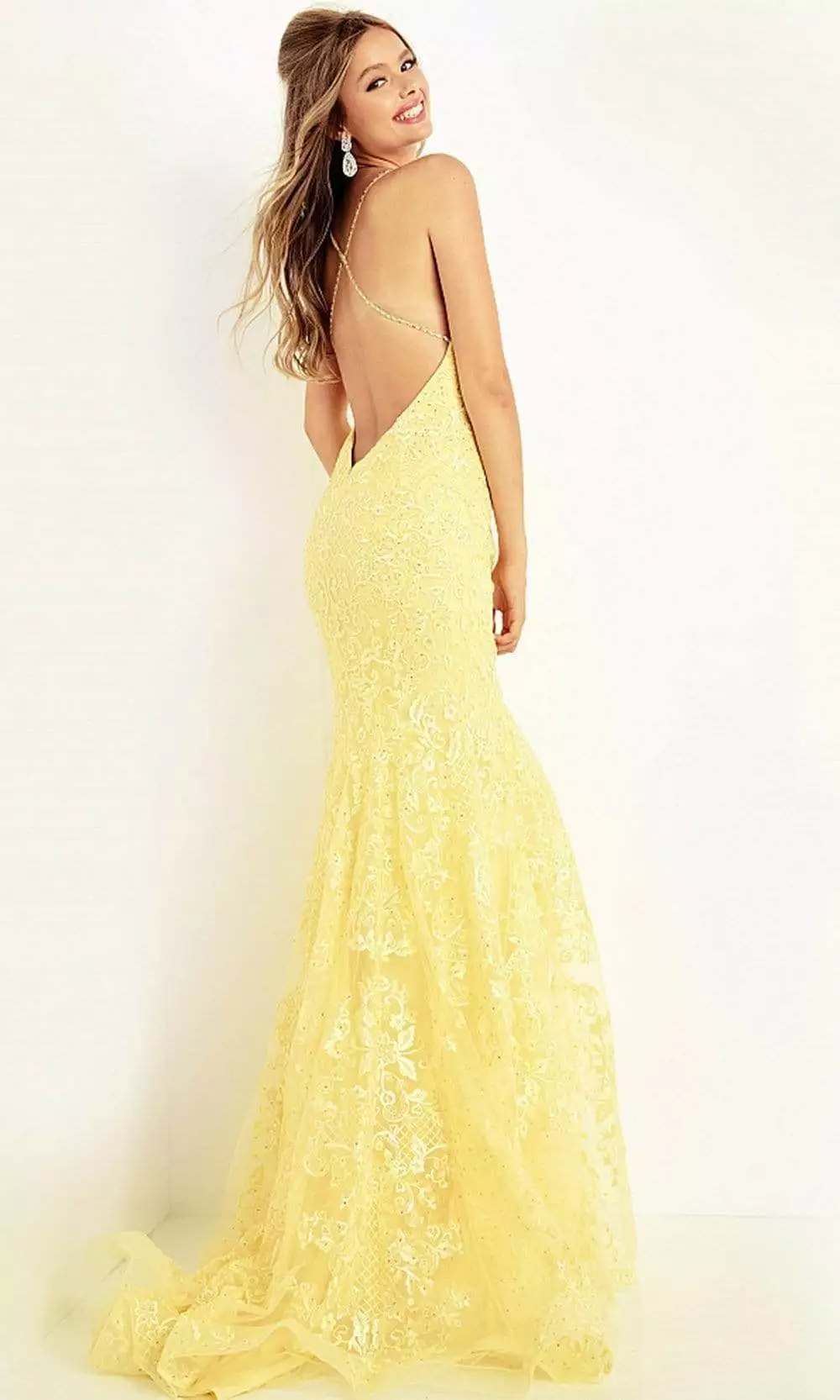 JVN By Jovani - JVN02258 Embroidered V Neck Trumpet Gown 8 JVN By Jovani - JVN02258 Embroidered V Neck Trumpet Gown - Image 6
