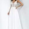 JVN By Jovani - JVN02308 Embroidered Plunging V-neck A-line Gown 2 JVN By Jovani - JVN02308 Embroidered Plunging V-neck A-line Gown -Wedding Dresses shop online jovani jvn02308 embroidered plunging v neck a line gown prom dresses 00 off white 13206249603155