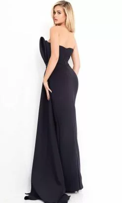 Jovani - Strapless Bow Accent Long Sheath Evening Gown 1092SC - 1 Pc White In Size 2 Available -Wedding Dresses shop online jovani strapless bow accent long sheath evening gown 1092sc 1 pc white in size 2 available ccsale 2 white 28156585050195