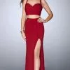 La Femme - 24007 Gorgeous Sleeveless Sweetheart Two-piece Jersey Dress