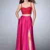 La Femme - 24159 Captivating Laced And Satin Sweetheart Two-Piece A-line Dress