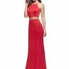 La Femme - 25220 Two-Piece High Halter Strappy Jersey Gown