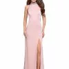 La Femme - 25767 Beaded High Halter Jersey Sheath Dress 2 La Femme - 25767 Beaded High Halter Jersey Sheath Dress -Wedding Dresses shop online la femme 25767 beaded high halter jersey sheath dress special occasion dress 00 blush 5512136261689