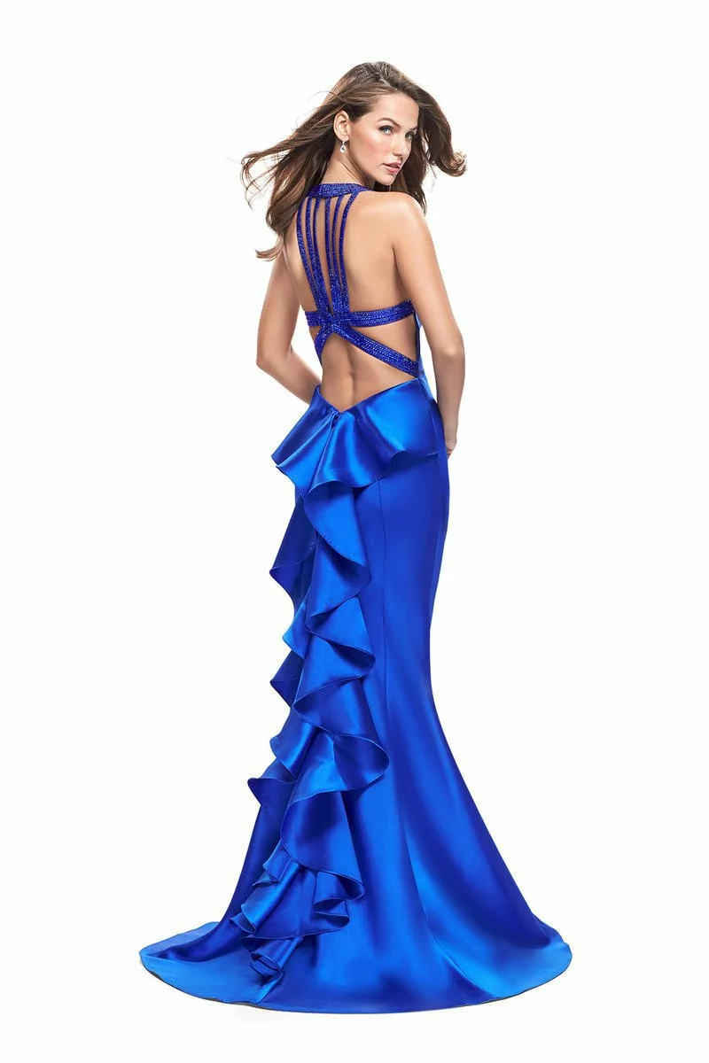 La Femme - 25838 Sleeveless High Halter Ruffled Mermaid Gown 4 La Femme - 25838 Sleeveless High Halter Ruffled Mermaid Gown - Image 2