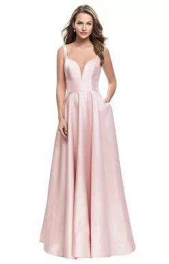 La Femme - 26015 Plunging Sweetheart Mikado A-line Dress 9 La Femme - 26015 Plunging Sweetheart Mikado A-line Dress -Wedding Dresses shop online la femme 26015 plunging sweetheart mikado a line dress special occasion dress 00 light blush 5513847898169