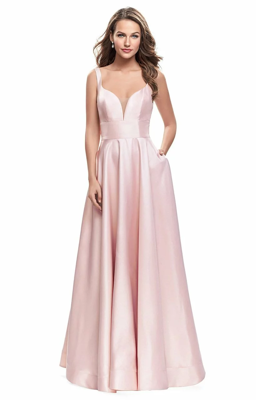 La Femme - 26015 Plunging Sweetheart Mikado A-line Dress 6 La Femme - 26015 Plunging Sweetheart Mikado A-line Dress - Image 4