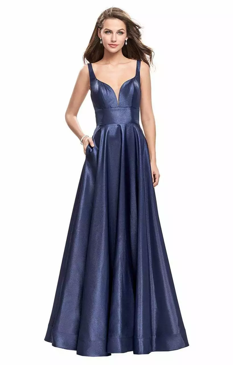 La Femme - 26015 Plunging Sweetheart Mikado A-line Dress 3 La Femme - 26015 Plunging Sweetheart Mikado A-line Dress