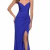 La Femme - 29615 Sleeveless V Neck Jersey Trumpet Dress -Wedding Dresses shop online la femme 29615 sleeveless v neck jersey trumpet dress prom dresses 00 royal blue 15608961892435